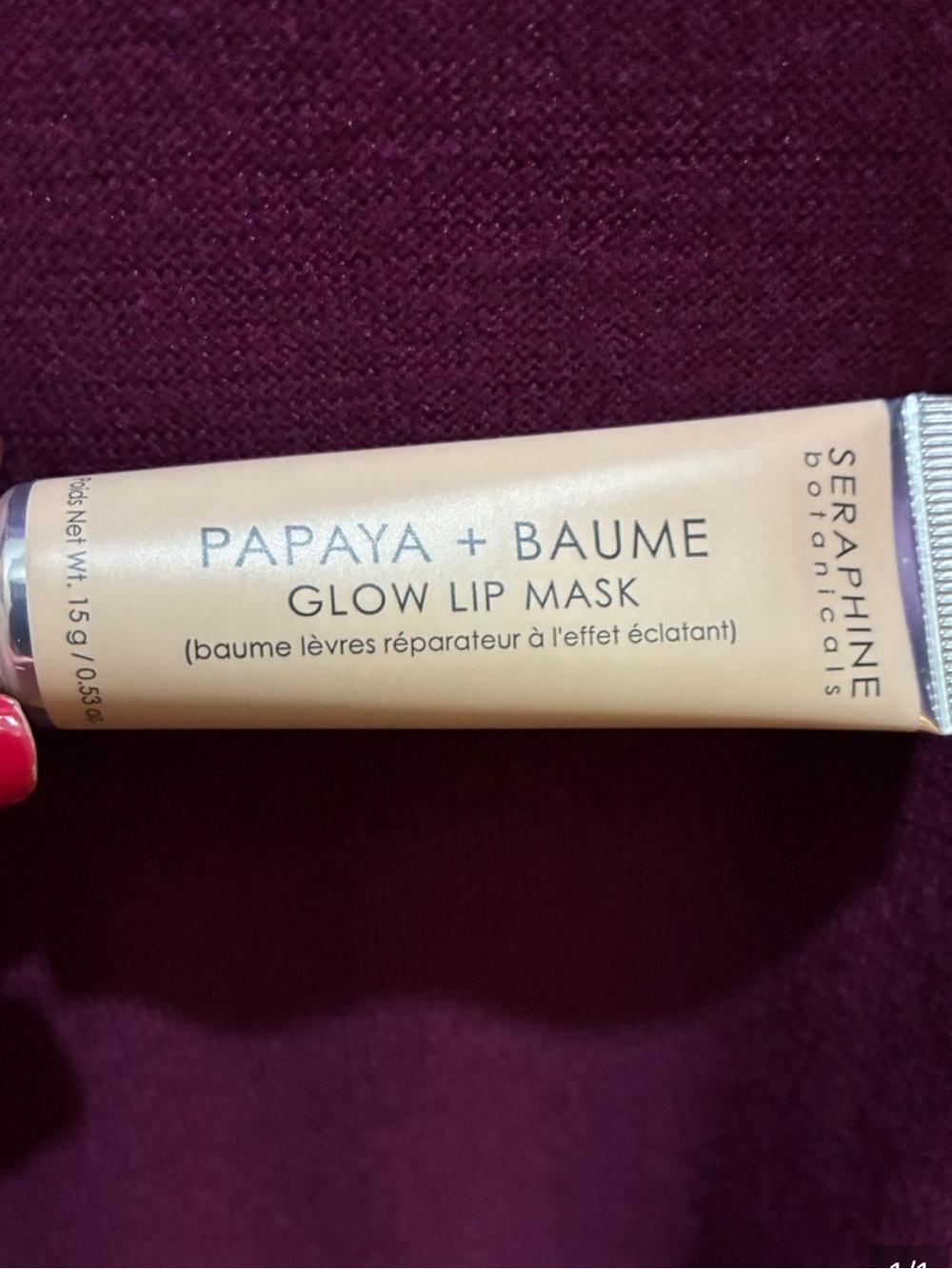 Seraphine Botanicals Papaya + Baume Glow Lip Mask